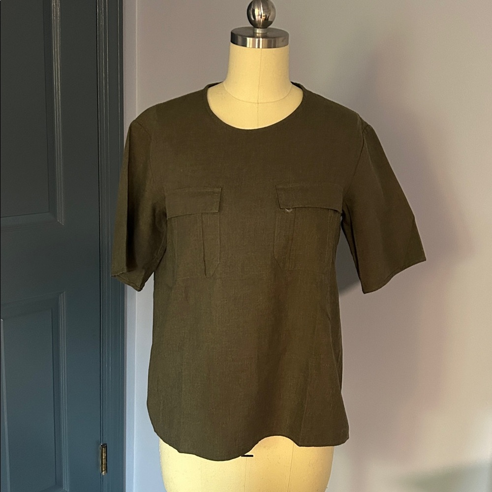 Field Trip Olive Green Top with Zipper